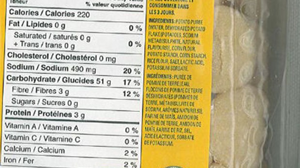Présence non déclarée de gluten dans des gnocchis au maïs