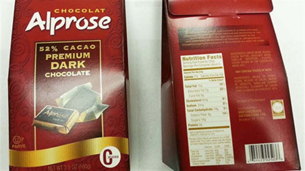 Rappel de tablettes de chocolat Alprose