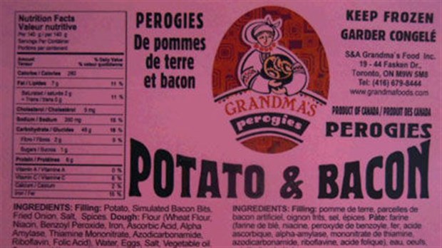 Présence non déclarée de soja dans des pirojki