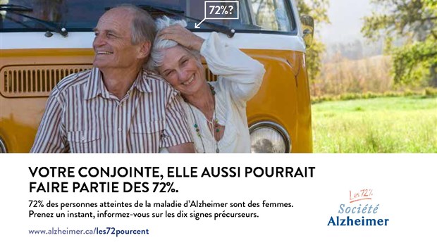 Janvier - Mois de la sensibilisation à la maladie d'Alzheimer - « Les 72 % »