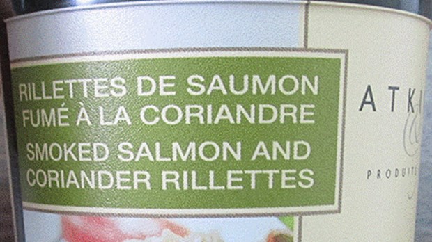 Rappel de Rillettes de saumon fumé à la coriandre Atkins & Frères en raison de la présence non déclarée de moutarde et d'oeufs
