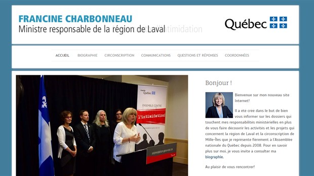 La ministre Francine Charbonneau dévoile son site Internet