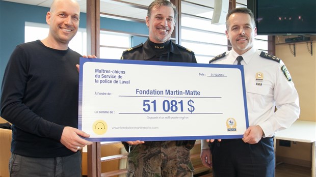 Les maîtres-chiens remettent 51 081$ à la Fondation Martin-Matte