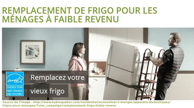 Ménages à faible revenu - Élargissement des seuils d'admissibilité pour le programme de remplacement de frigo