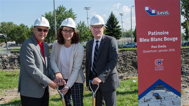 Lancement des travaux de la patinoire Bleu blanc rouge au parc Émile de Laval