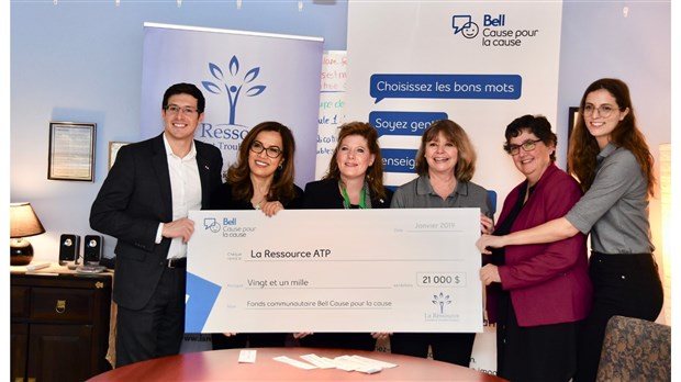 Le Fonds communautaire Bell Cause pour la cause fait un don de 21 000 $ à La Ressource Anxiété et  Trouble Panique