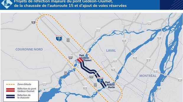 Lancement de l’appel d’offres pour les projets de réfection majeure du pont Gédéon-Ouimet