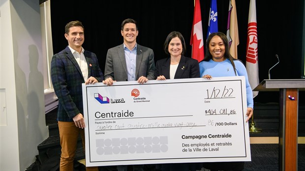 Laval remet plus de 404 000 $ à Centraide
