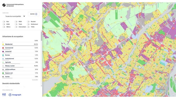 La CMM développe une carte dynamique unique au Québec