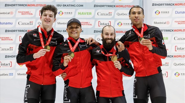 Circuit mondial de patinage de vitesse :Steven Dubois remporte le relais masculin