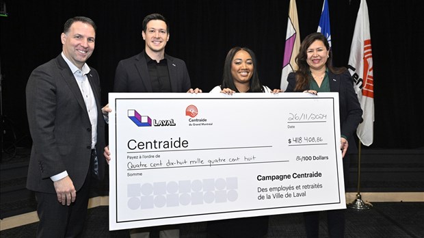 Laval remet 418 408 $ à Centraide