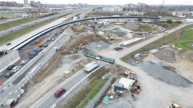 Travaux de la bretelle aérienne et de la sortie du boulevard Industriel