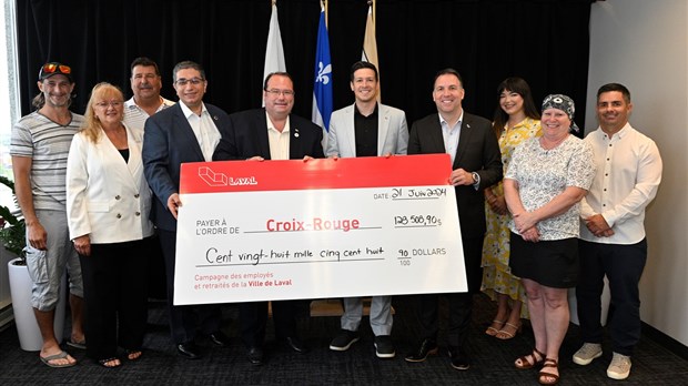La ville de Laval remet un montant record à la Croix-Rouge