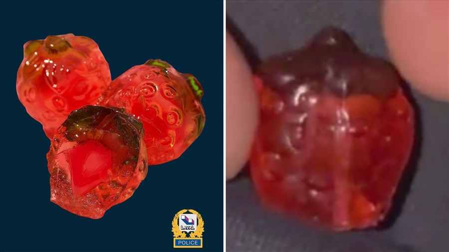 Un objet métallique inséré dans un bonbon d’Halloween à Laval