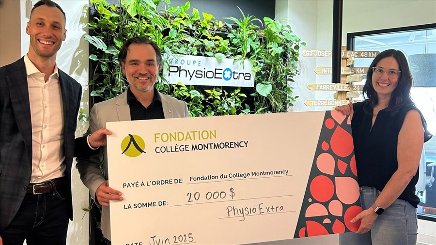 Groupe PhysioExtra fait un don de 20 000 $ au Collège Montmorency